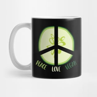 Peace Love Vegan cute Cucumber Mug